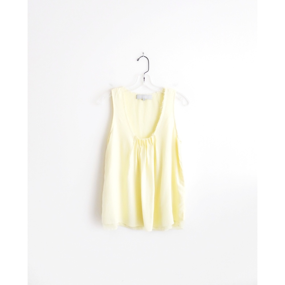 Alexander Wang Pale Yellow Silk Sleeveless Top 2